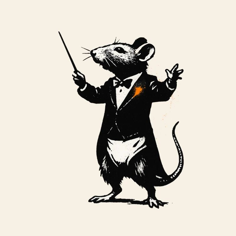 Ratte Dirigent im Smoking