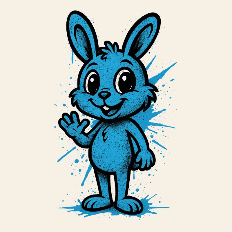 Graphique Blue Splash Bunny