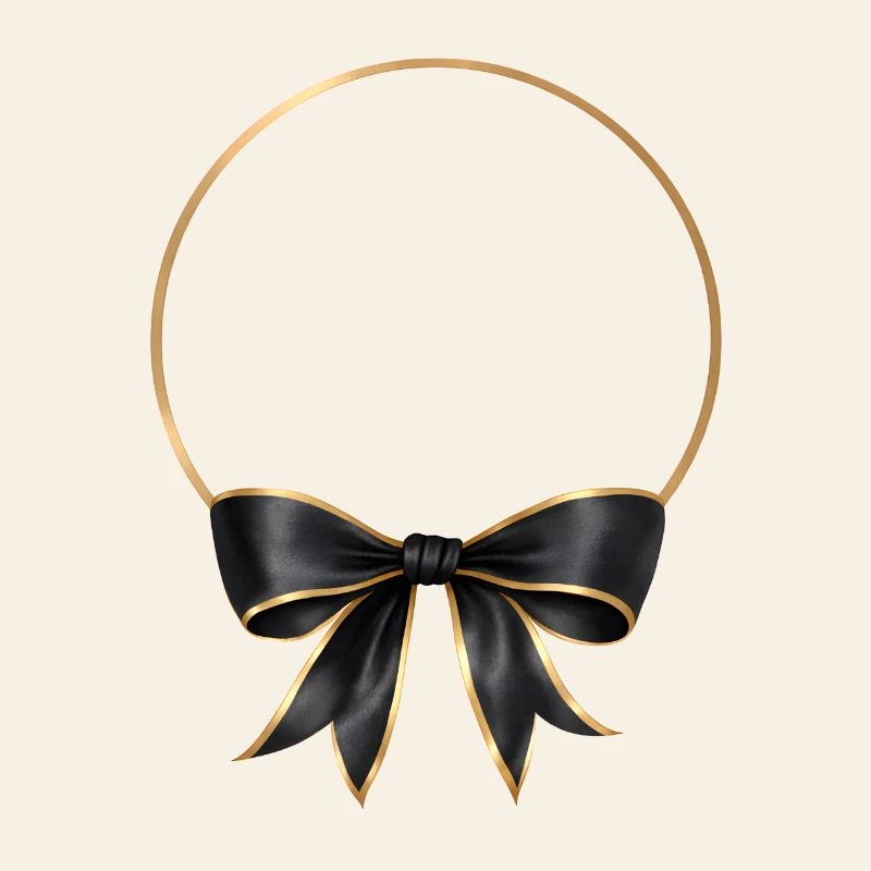 Circle Bow Black Gold