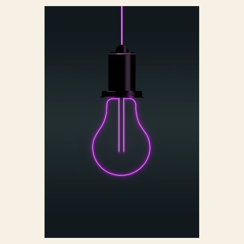 Neon Glühbirne Magenta Minimal Design