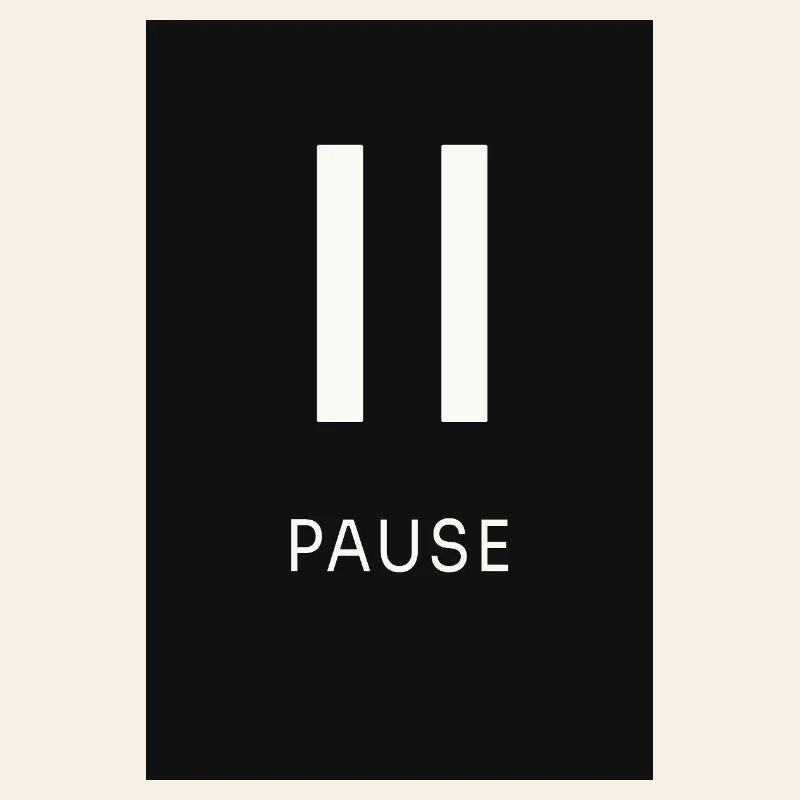 Signe pause Noir minimal