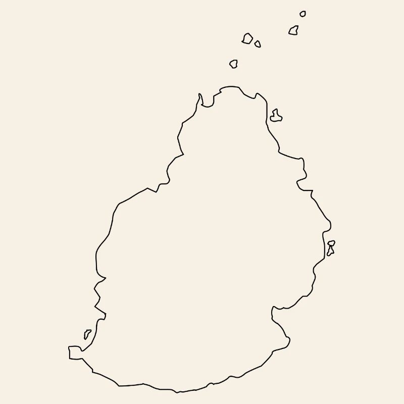 Mauritius outline map