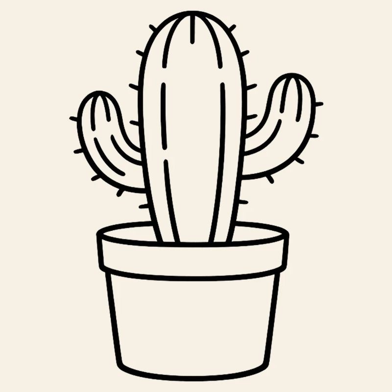Cactus in a pot – Minimalist cactus