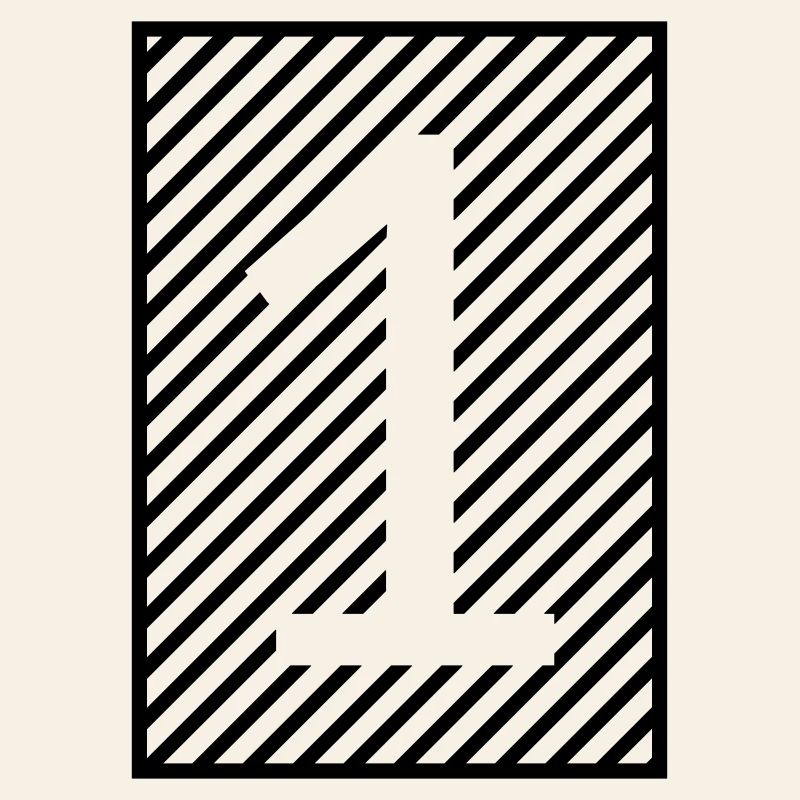 Numero 1 - strisce incorniciate