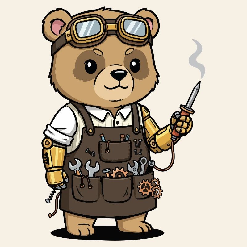 Bear Mechanic Steampunk Robotic Arm
