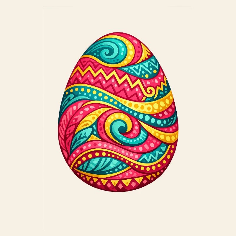 Colorful spiral Easter egg
