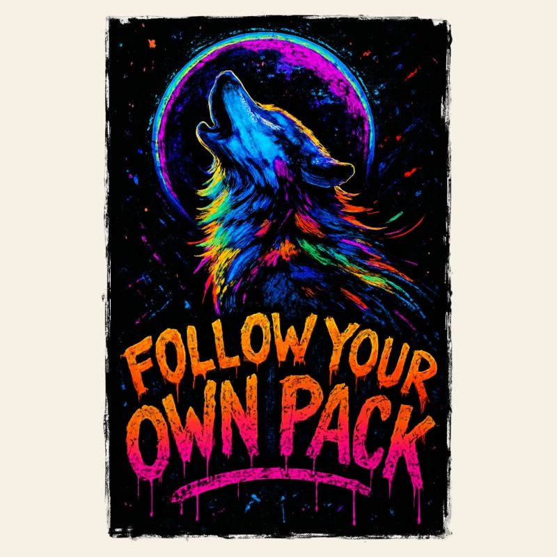 Alpha Wolf Multicolor-Design Folgen Sie Ihrem eigenen Rudel