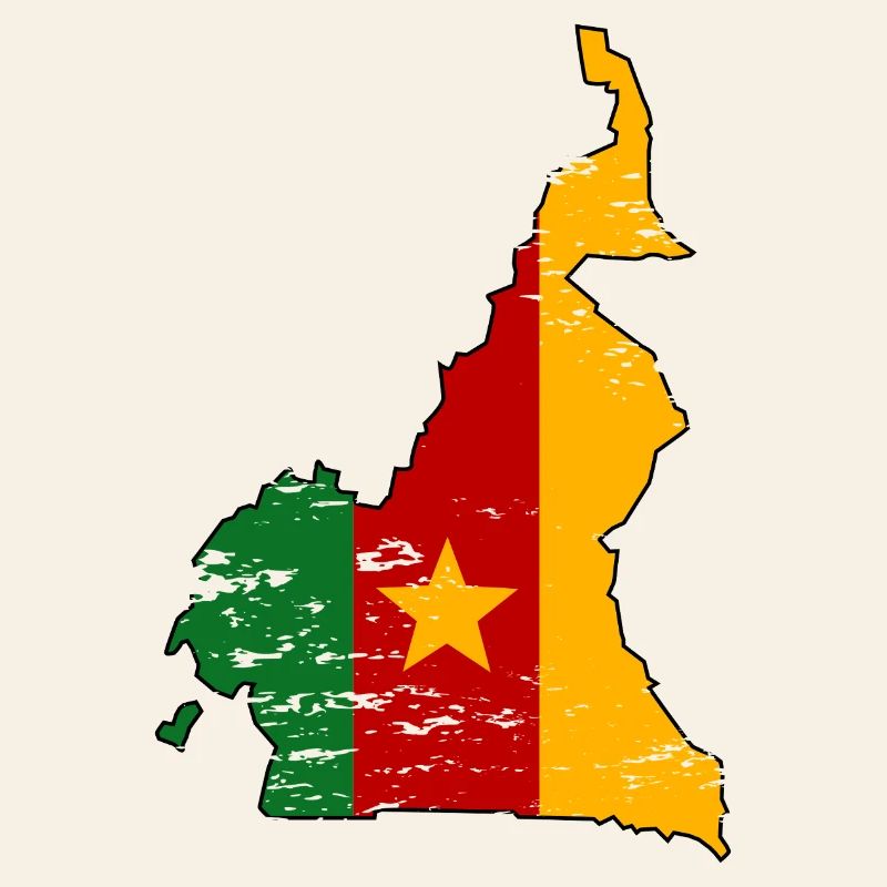Cameroon Flag Map used