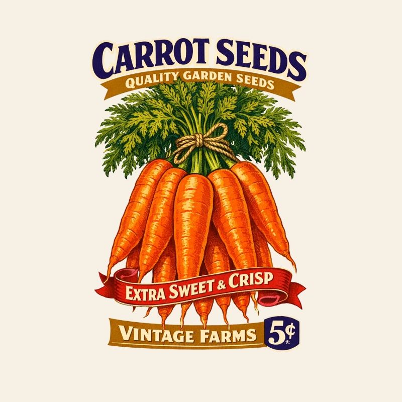 Vintage Carrot Seed Label