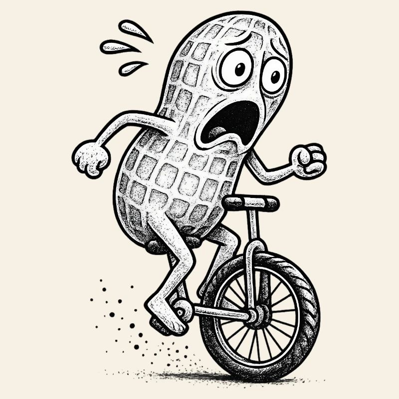 Panic Peanut on a Bike