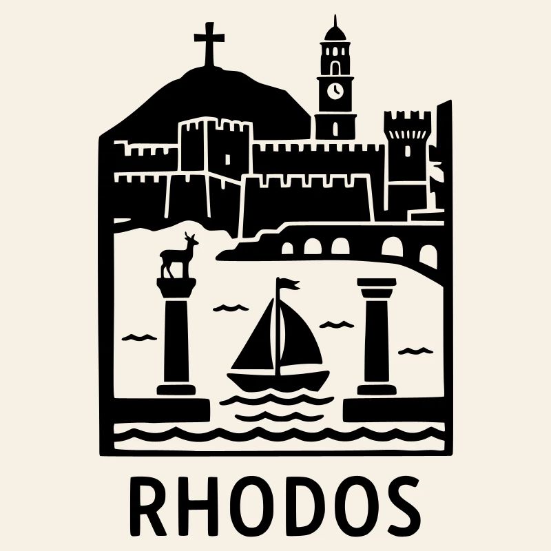 Monuments de la silhouette de Rhodes