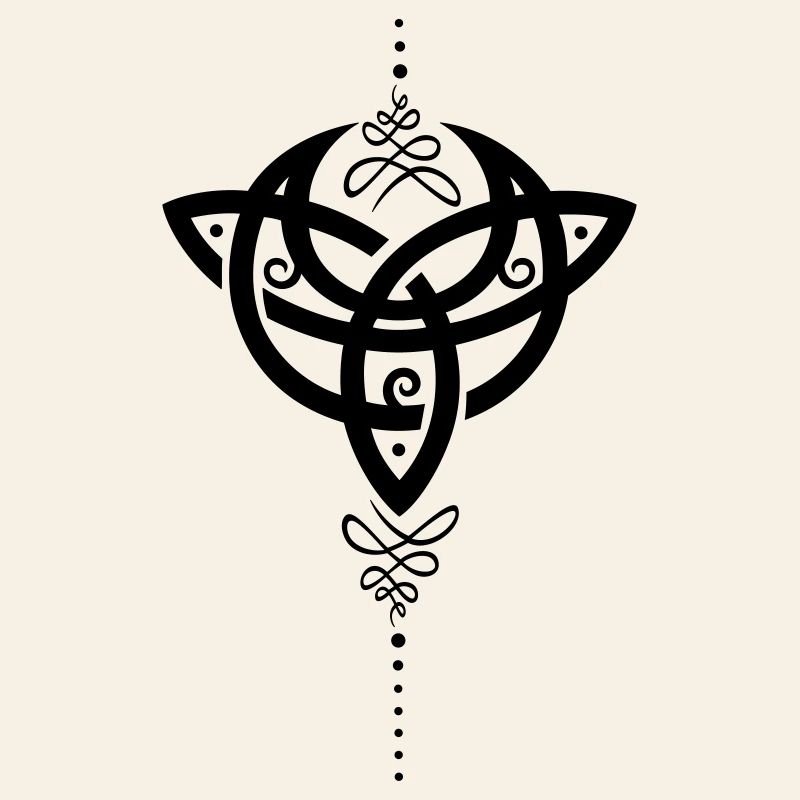 Celtic moon, Mondsichel mit Trinity Symbol.