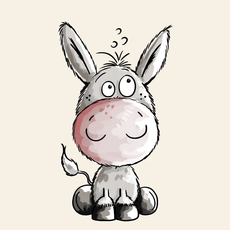 Kleiner Esel - Eselchen - Comic - Tiere