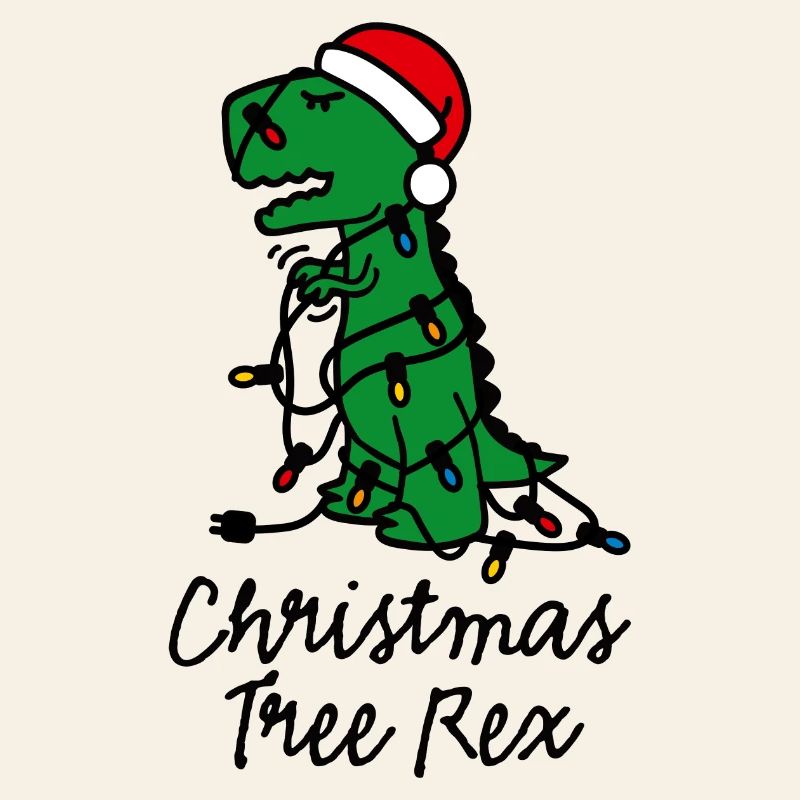Christmas tree rex ugly xmas lights dinosaur