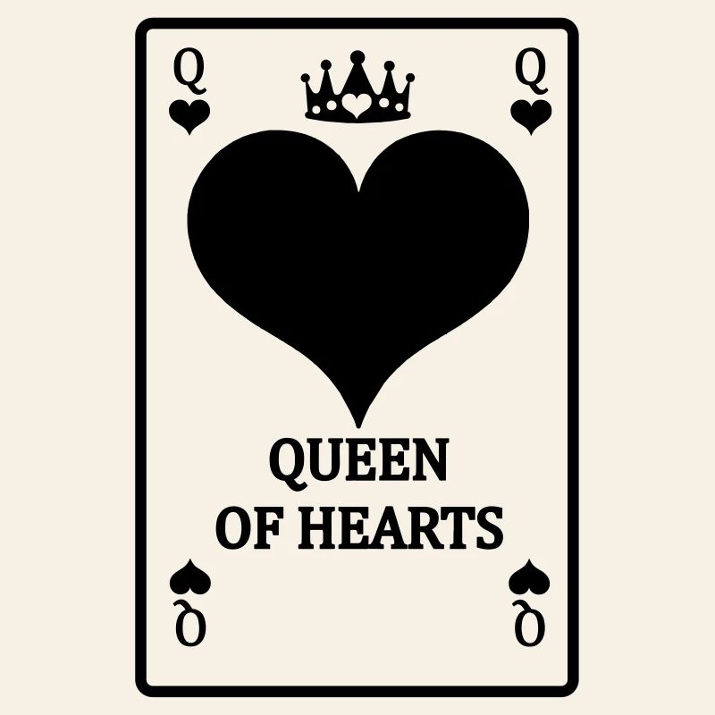 Playing card My hearts queen with text 'MY QUEE