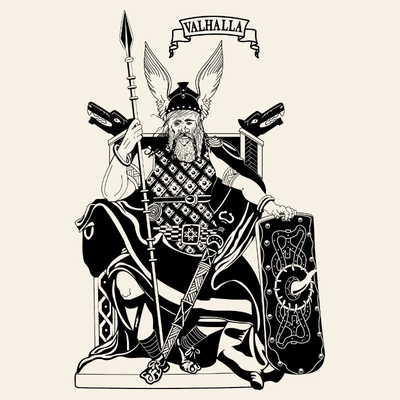 Odin on throne black