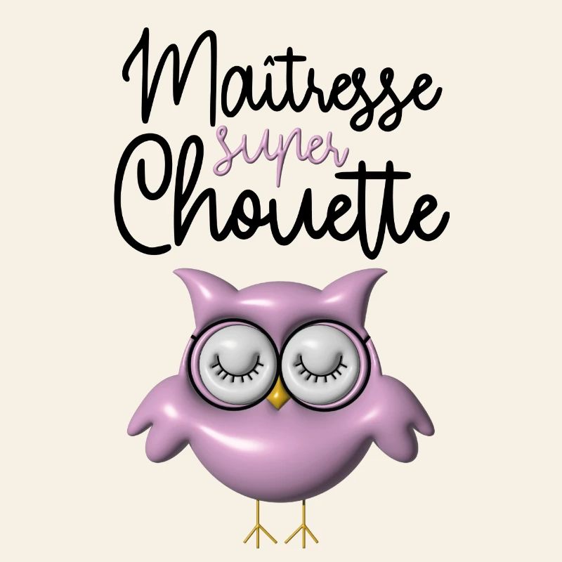 Maîtresse super chouette rose 3D