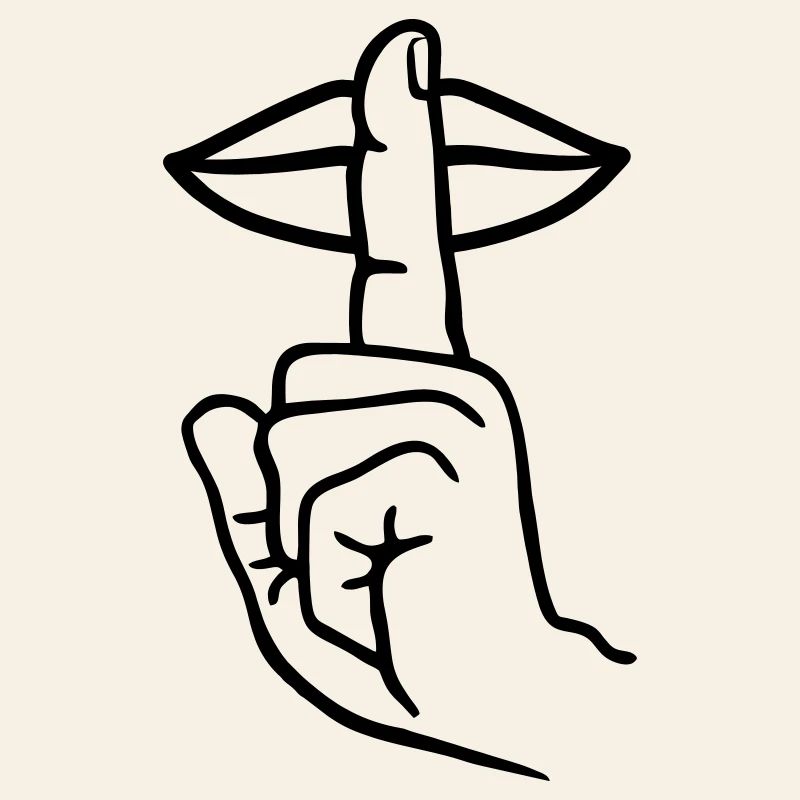 Hand mit Fingerstille, Handgeste