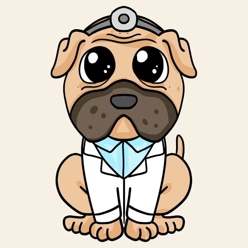 Doktor Hund Arzt Mops