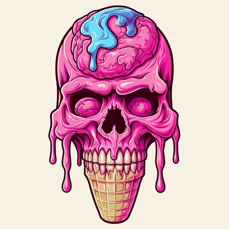 Cornet de crème glacée Skull - Happy Halloween