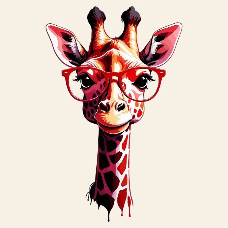 Süße Giraffe mit Brille
