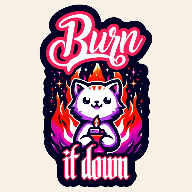 Brûlez-le | Chat avec du feu