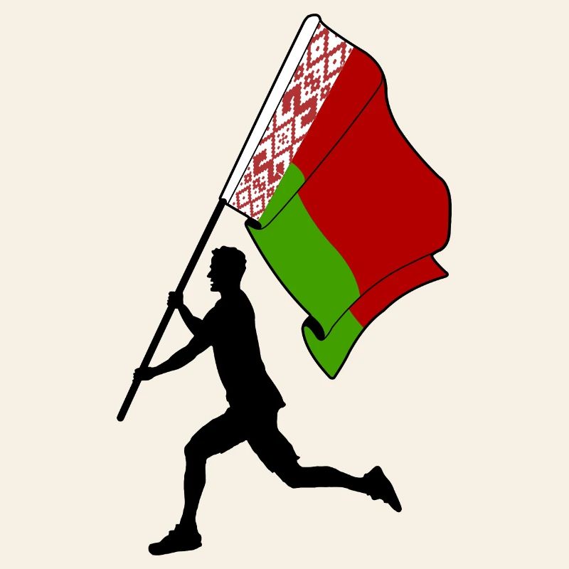 Flag Belarus man running