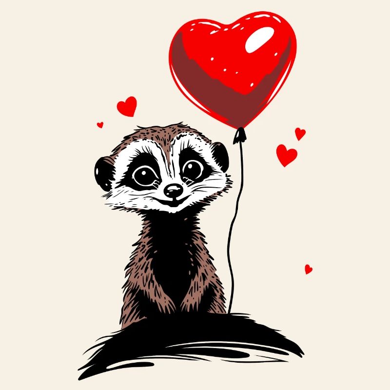 Erdmännchen Herz Luftballon - Heartful Creatures