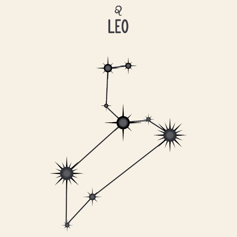 Sternzeichen Löwe Sternbild Sternbild Schwarz & Grau