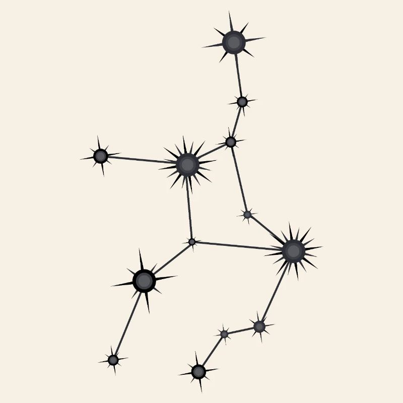 Jungfrau Sternbild Sternzeichen Schwarz & Grau