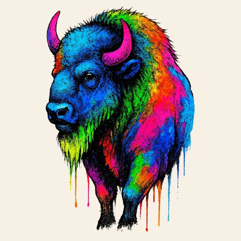 Bunter Bison Farbexplosion