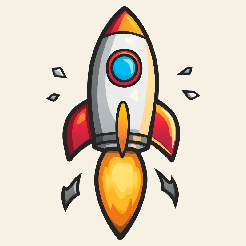 Cartoon Rocket Color Explosion