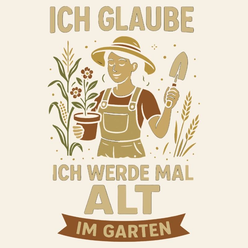 Gartenheldin Spruch Alt im Garten