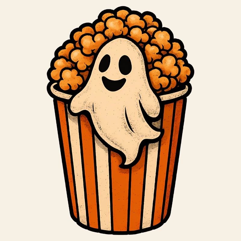 Fantôme de pop-corn dans le pot de pop-corn