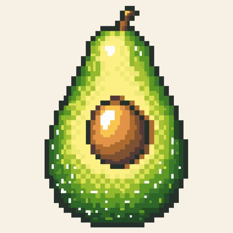 Pixel avocat rétro fruit image