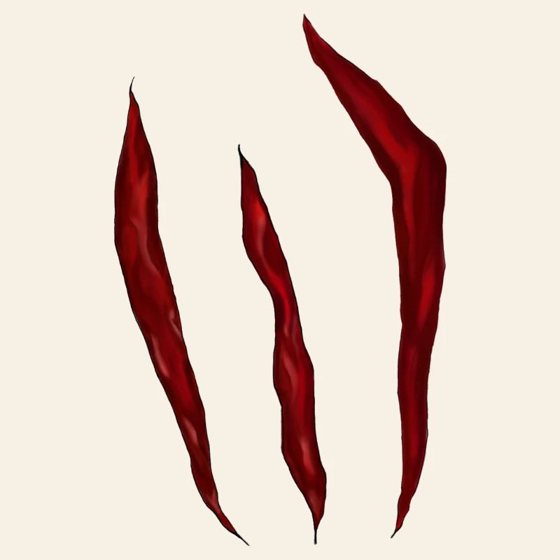 Rayures rouge sang