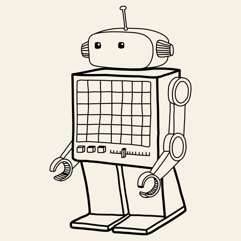 Retro Roboter – Vintage KI Android Design