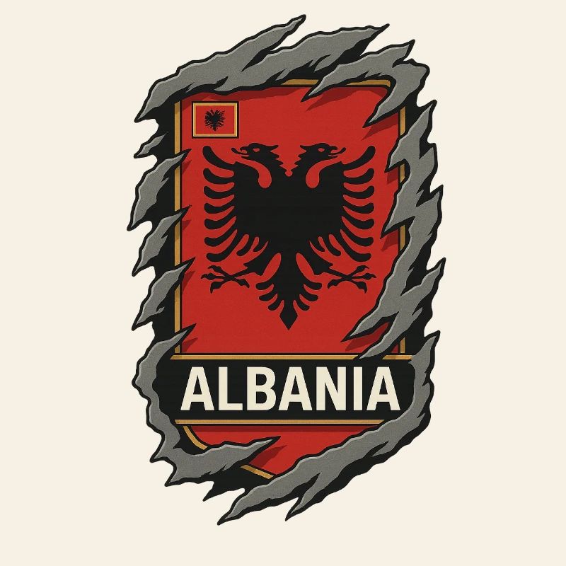 Albanian Eagle Emblem Shield
