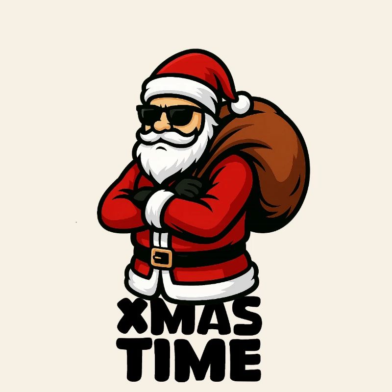 Cooler Santa mit Geschenksack