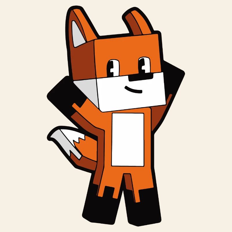 Bunter Voxelfuchs