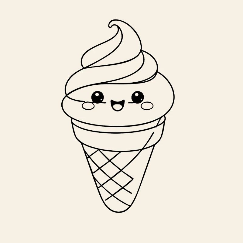 Softeis Eiscreme Icon Minimal Statement