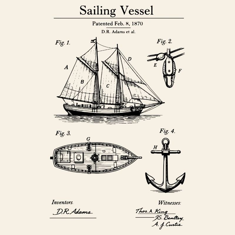 Conception classique du plan de navire à voile