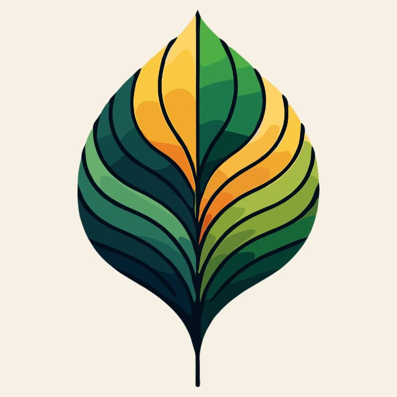 Spirale colorée en forme de feuille