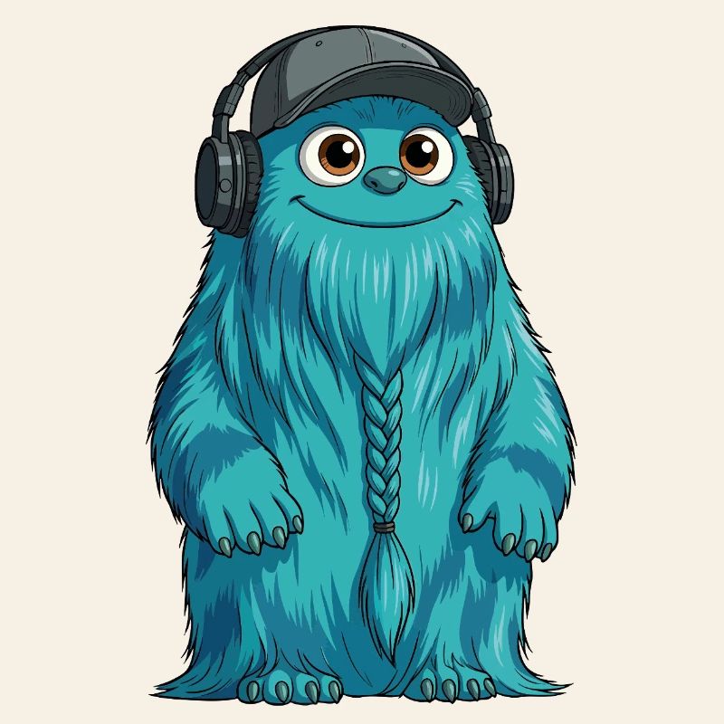 DJ Fluffo with Braid Front - Fluffonster Design