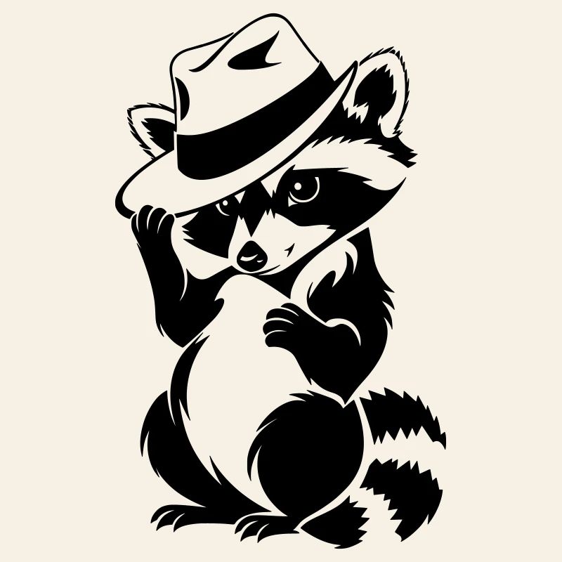 Cute raccoon with hat