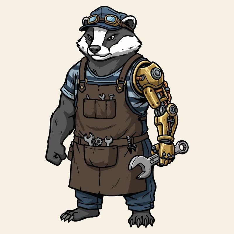 Steampunk Mechanic Badger Bionic Arm