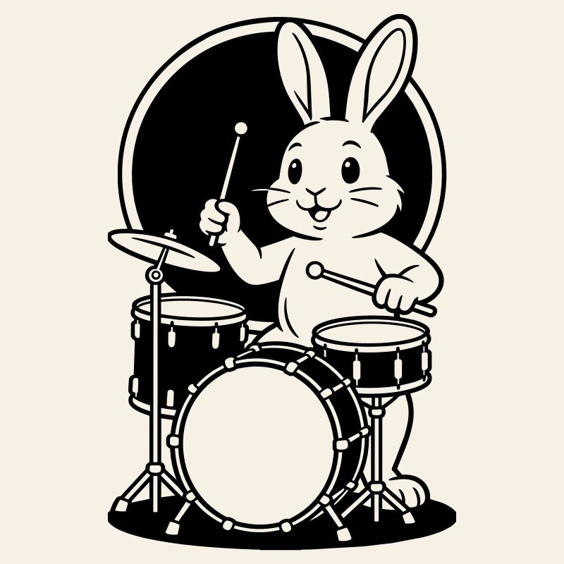 hare on drum kit