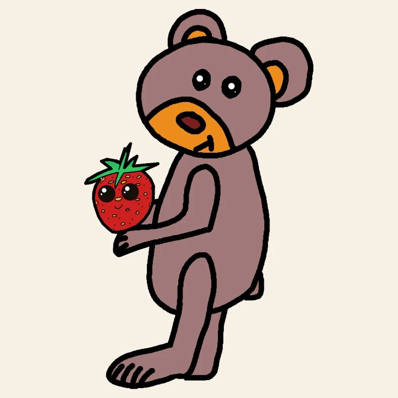 Teddy Teddys Kind Bär  Erdbeere