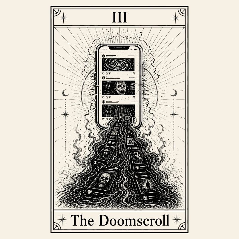 Endless Scrolling | Tarot Card | Doomscrolling