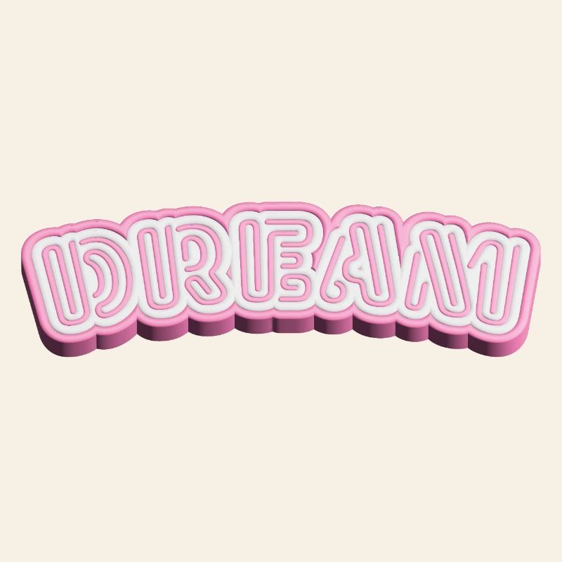 Typographie 3D de rêve - Conception de mots 3D en blanc et rose